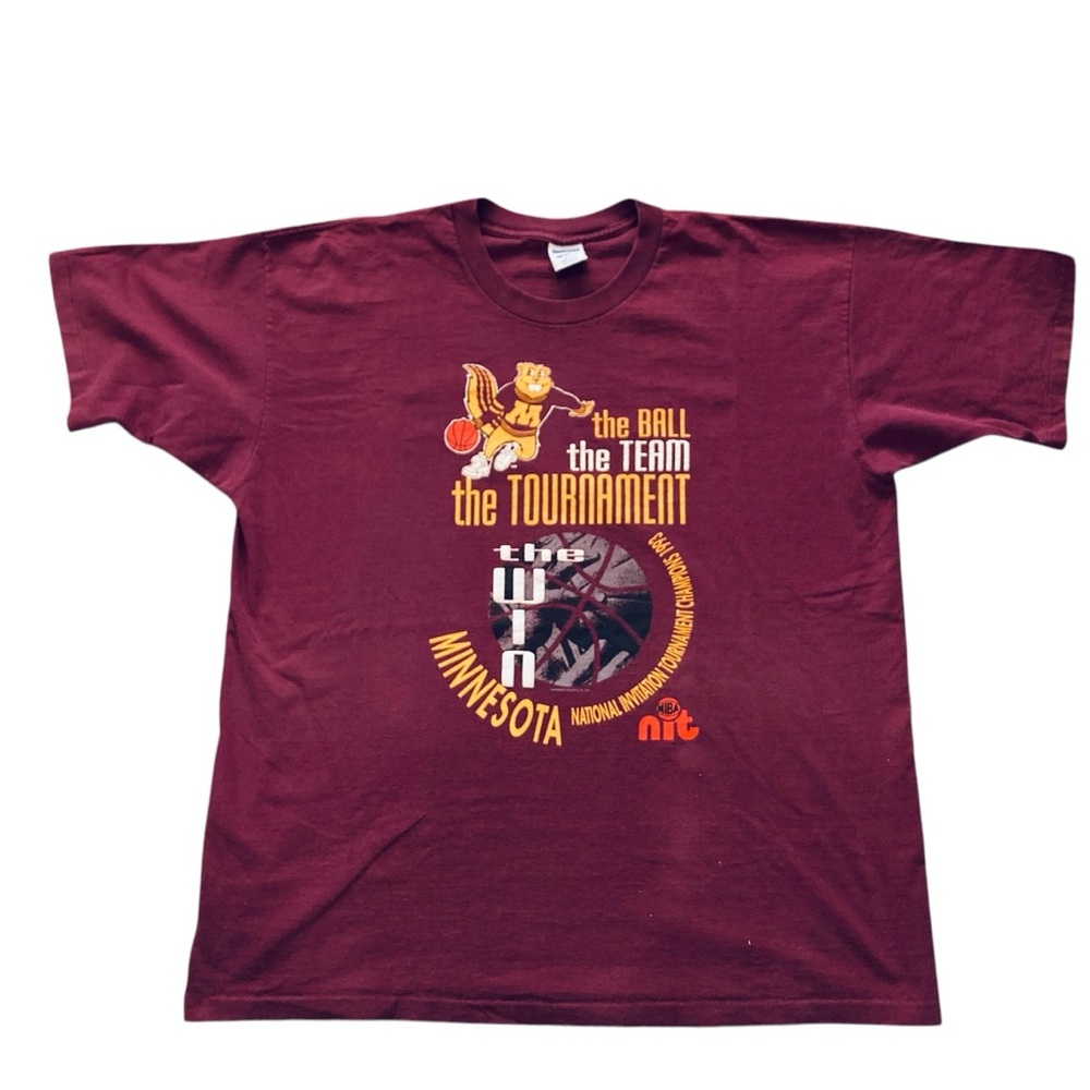 Vintage 1993 Minnesota Gophers Basketball Maroon and Gold‎ T-Shirt XL
